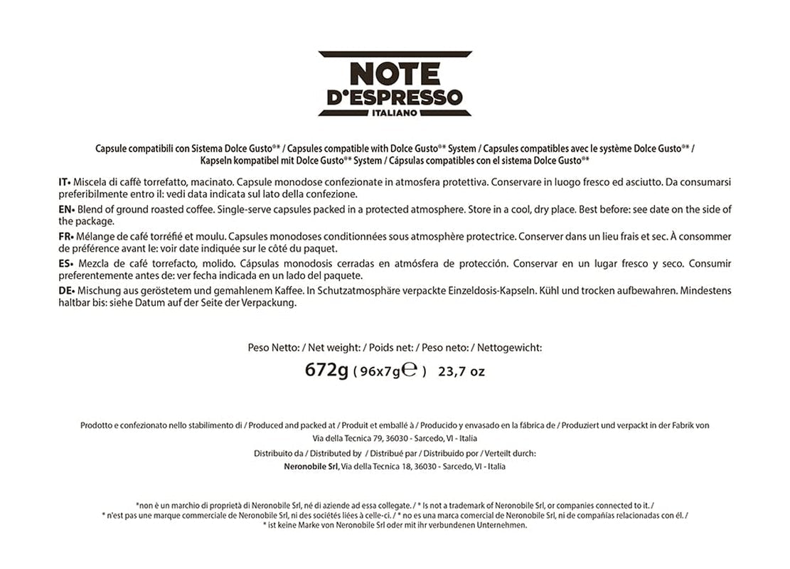 Extremo kaffekapslar Dolce Gusto-kompatibla 7g x 96 kapslar