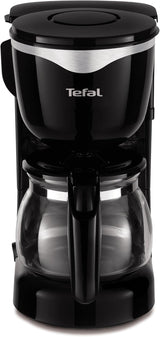 Tefal CM3408 Mini kaffebryggare i glas (600 W, 6 koppar) svart/rostfritt stål, CM340811