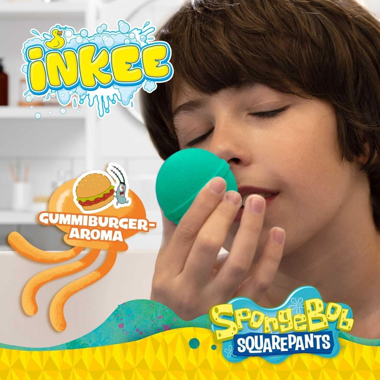 INKEE Spongebob Surprise Kids Bath Bomb Svampbob Fyrkant Samlarobjekt 80 gram Naty Shop