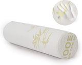 Milliard Visco Foam Neck Roll med tvättbart överdrag, Oeko-Tex Certified, Medium Hårdhet, 10X43cm, Perfekt för allergier, Resekudde, Rund Nackskudde, Positioneringsrulle, Knärulle Cervikala ortopediska kuddar Naty Shop White