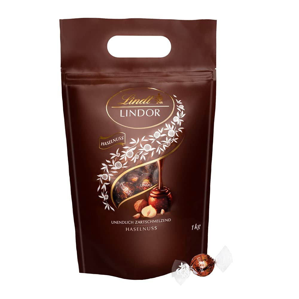 LINDOR chokladbollar med hasselnötter, 1 kg påse + Johnnie Walker sherryfat 0,7 liter