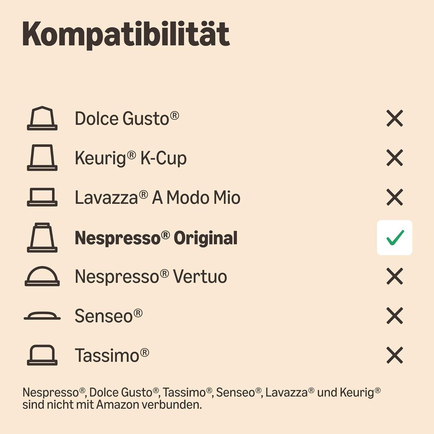 av Amazon Lungo Kaffee-Kunststoffkapseln, Nespresso-kompatibel, 20 Stück, Packung mit 1 – Rainforest Alliance-zertifiziert