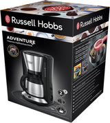 Russell Hobbs kaffebryggare [Duschhuvud för optimal extraktion och arom] Adventure (1 till 8 koppar, 1,0 L termokanna, automatisk avstängning, anti-droppsystem, 1100W) Filterkaffebryggare 24020-56