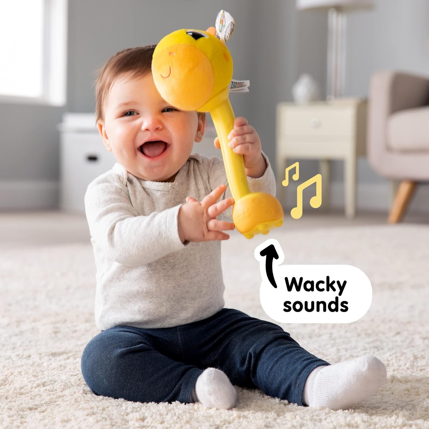 Lamaze L27471 Crazy Giraffe, Newborn Toy, Color Baby Sensory Toy, New Parents Gift, Developmental Toy för pojkar och flickor från 12 månader Baby Toys Naty Shop