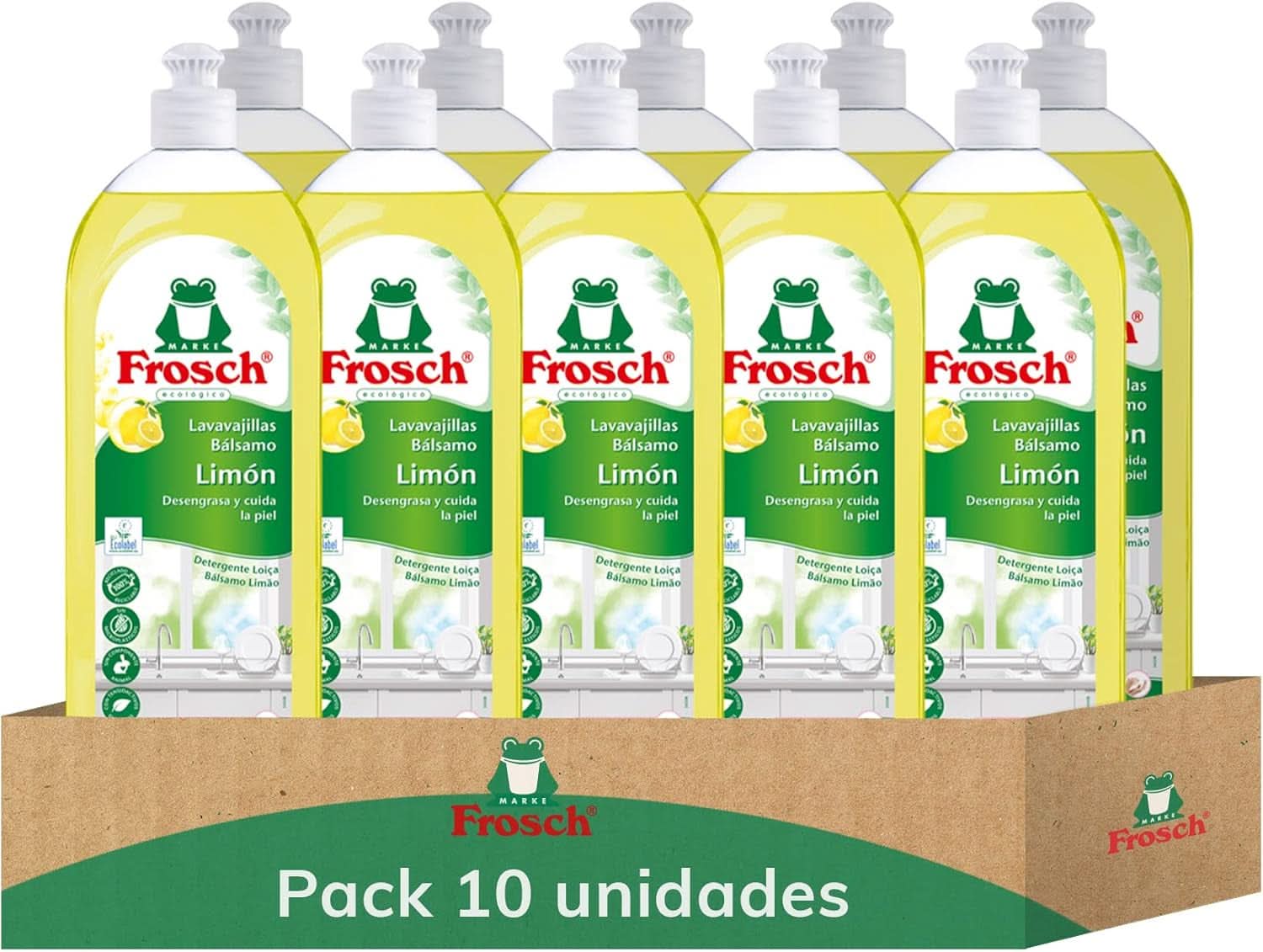 Vätska för att skölja händerna, avfetta och skydda huden, dermatologiskt testad, 10 x 750 ml Naty Shop