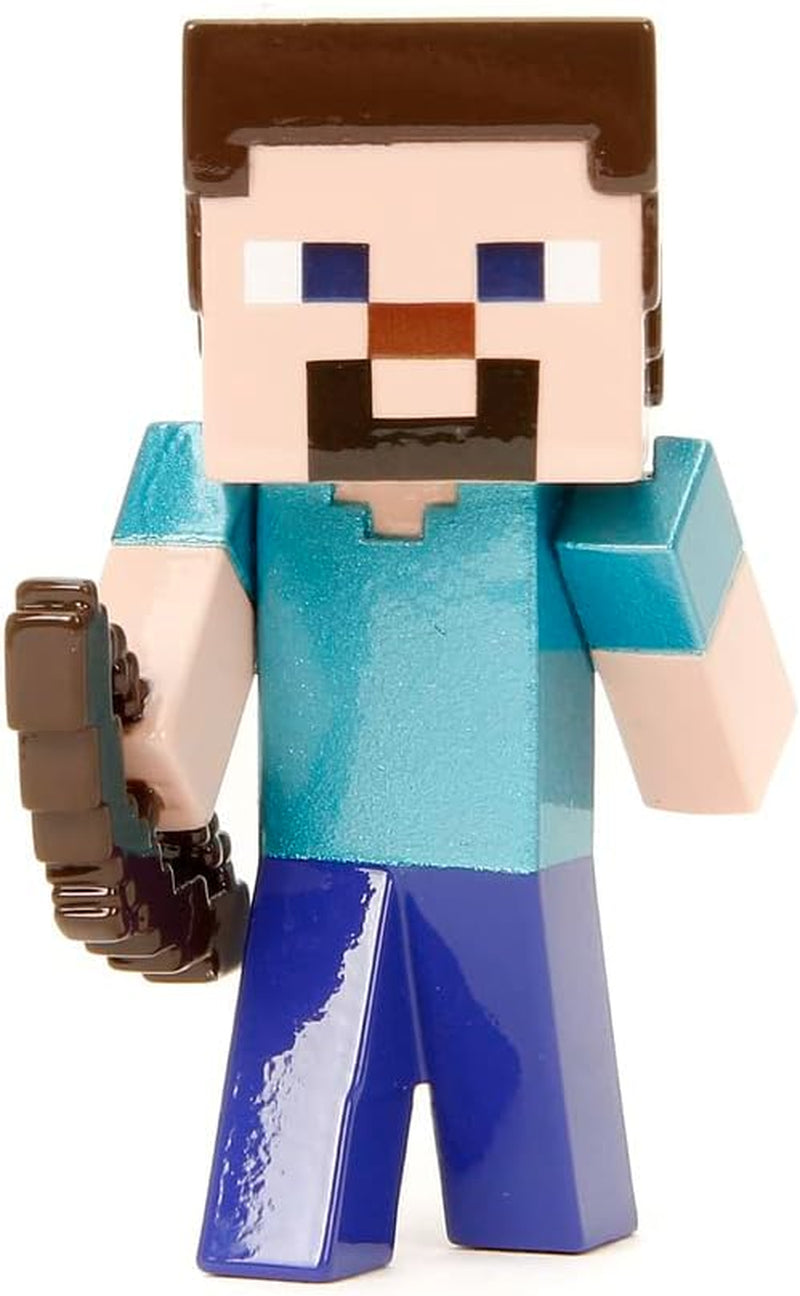 Jada Toys Minecraft Figur Set (4 delar) Tillverkad av metall - Minecraft Caves & Cliffs Samlarfigurer (Steve, Alex, Creeper och Warden) För spelare och samlare 8+ 6 cm vardera Actionfigurer Naty Shop