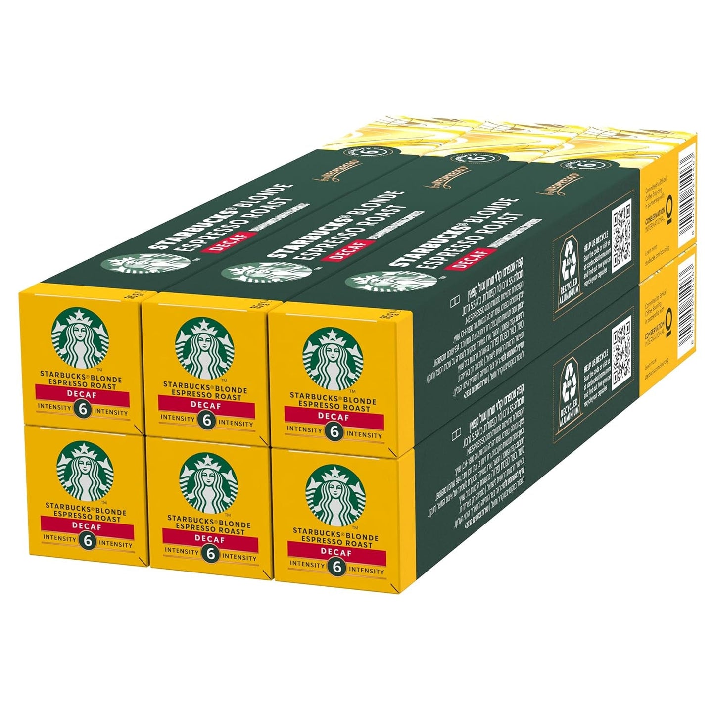 STARBUCKS Blonde Espresso Roast Entkoffeiniert av Nespresso, Helle Röstung, Kaffeekapseln 6 x 10 (60 Kapseln)