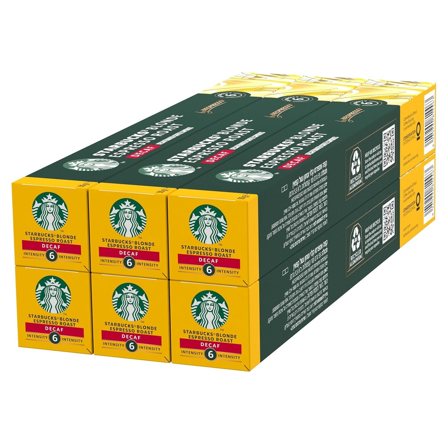 STARBUCKS Blonde Espresso Roast Entkoffeiniert av Nespresso, Helle Röstung, Kaffeekapseln 6 x 10 (60 Kapseln)