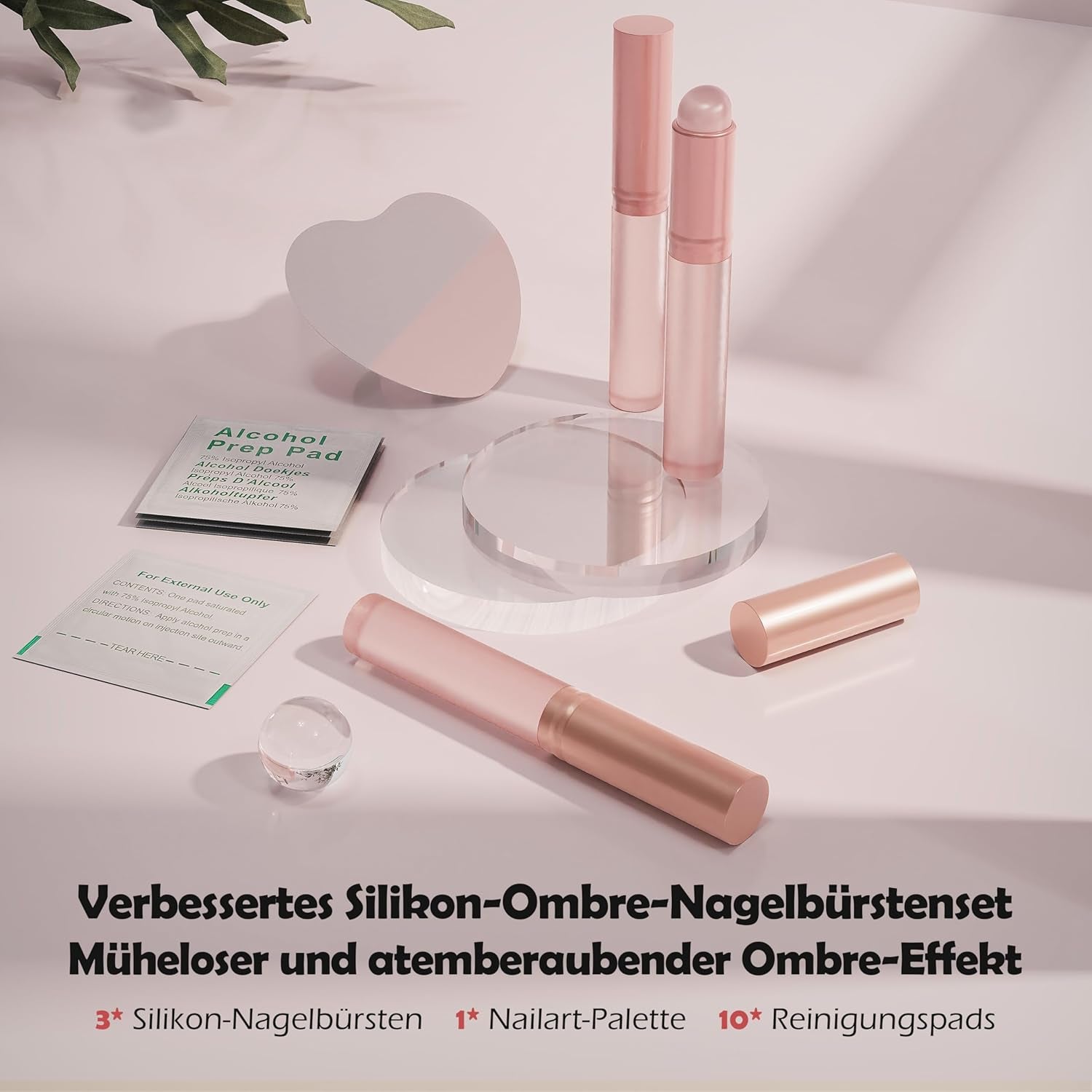 Aokitec 14 Stück Silikon Tool Nägel Pinsel Für Gel Naillack UV, Wiederwendbare Gel Pinsel Für UV Naillack Chrome Nail Powder, Nail Art Zubehör Für Ombre Blush Mirror Effekt, Nägel Selber Machen