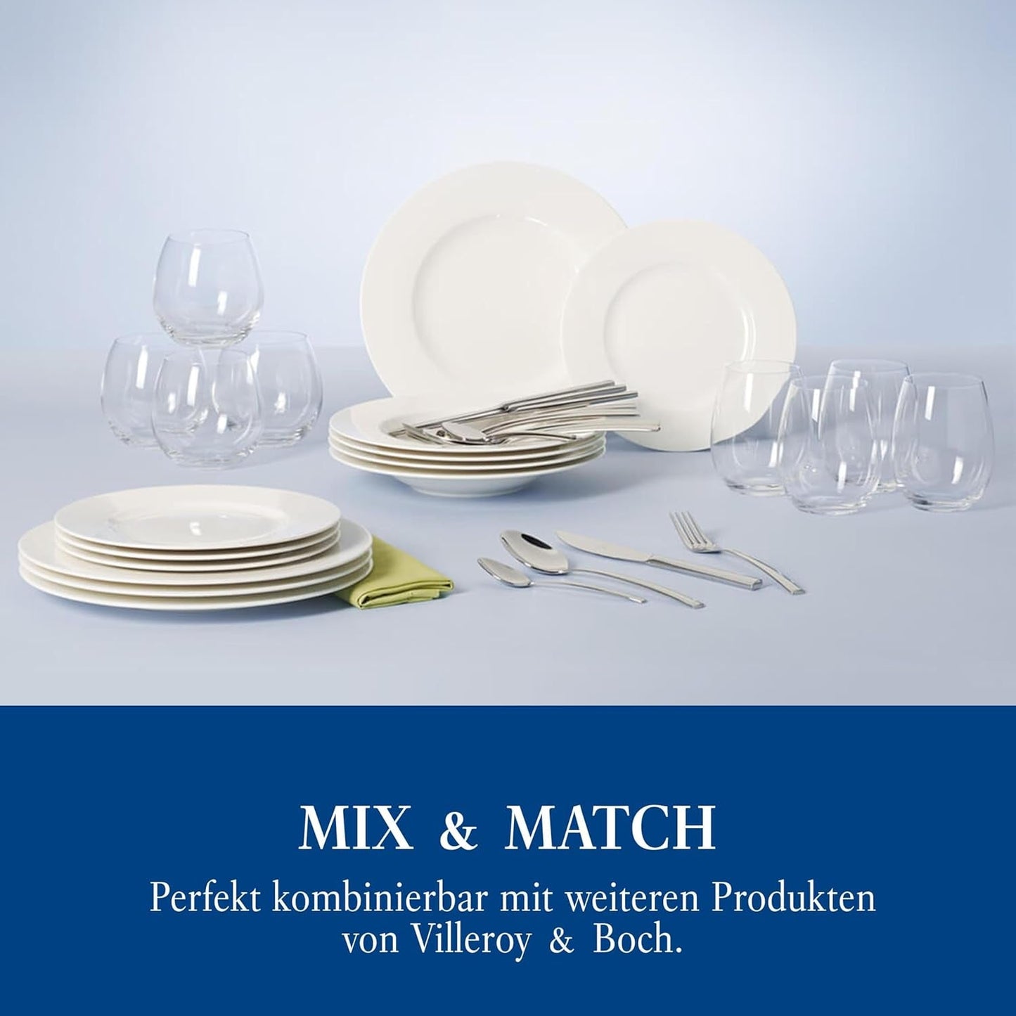 Villeroy & Boch Wonderful World 12-delat servisset, diskmaskin och mikrovågssäkert, vitt, tallrikar, serviser, porslin, mattallrikar, set, modernt servisset, premiumporslin