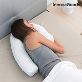 Innovagoods Ergonomisk U-formad kudde för sidoslipare, idealisk för graviditet, främjar lugn andning, minskar snarkning, bomull och polyester, vit, 39 X 57 X 14 cm Cervikala ortopediska kuddar Naty Shop