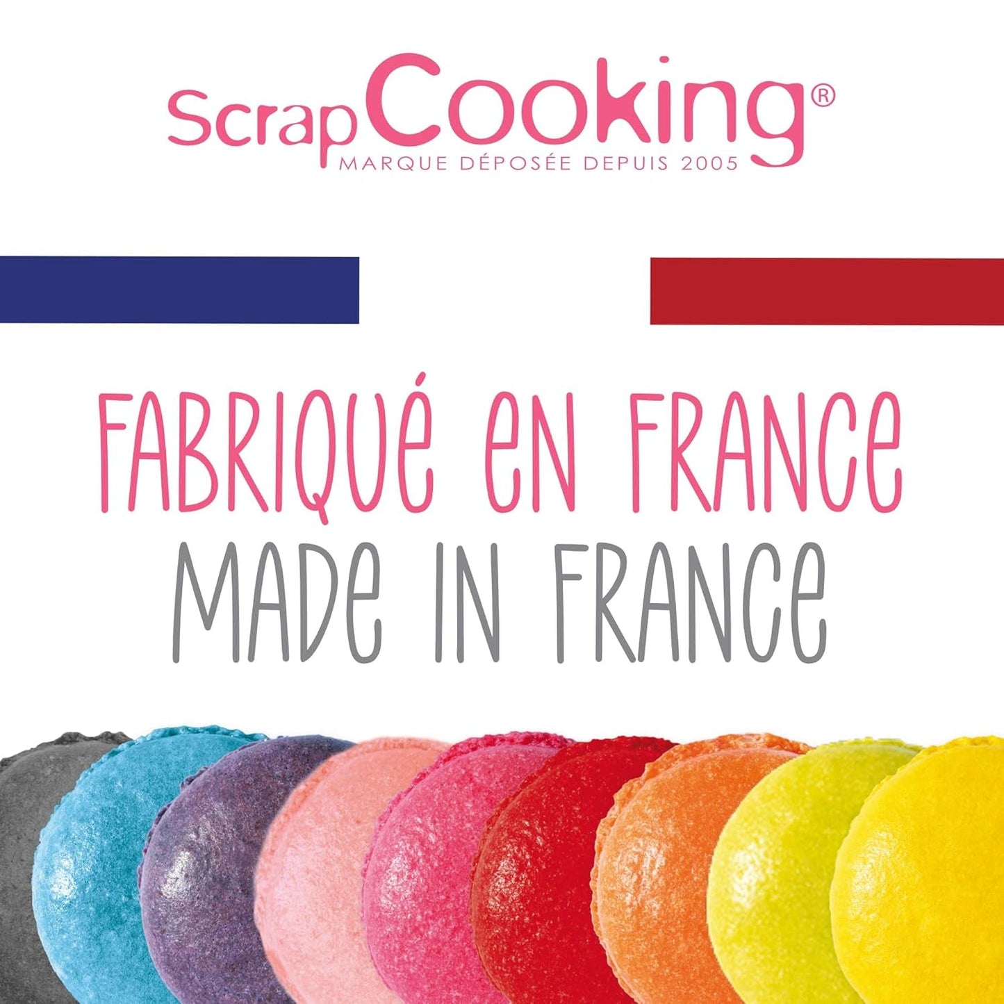 Scrapcooking - Set med 9 pulveriserade matfärger - blå, gul, rosa, lila, orange, limegrön, röd, pulverrosa, svart - ätbart färgpulver för kakor, muffins, macarons - 4270