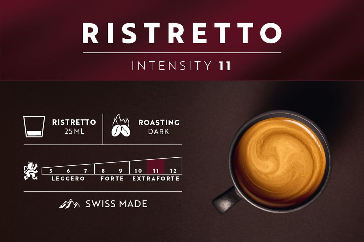 Café Royal Ristretto – Nespresso®-kompatibla kaffekapslar, 100 % Arabica, intensiv, mörkrostad, intensitet 11/12, Rainforest Alliance, 36 kapslar