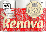 Toalettpapper Renova Renova Grand Royal 4-lagers - 6 rullar, stor (pack med 5)