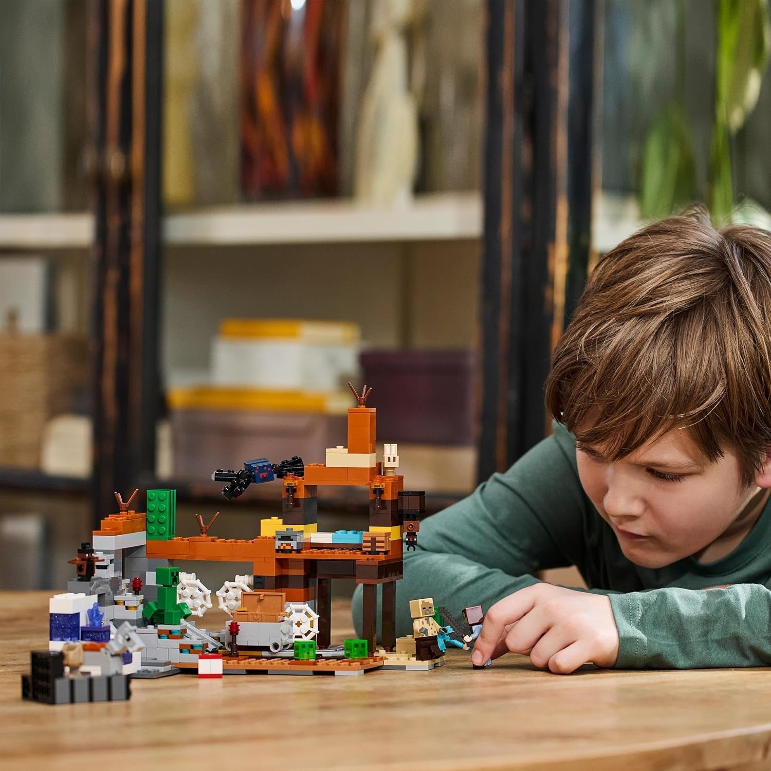 LEGO Minecraft Badlands Mine Videospelsgruvleksaksset för pojkar och flickor i åldrarna 8+ Kul byggstenar Äventyrsset Födelsedagspresent 21263 Byggset Besuche den LEGO-Store