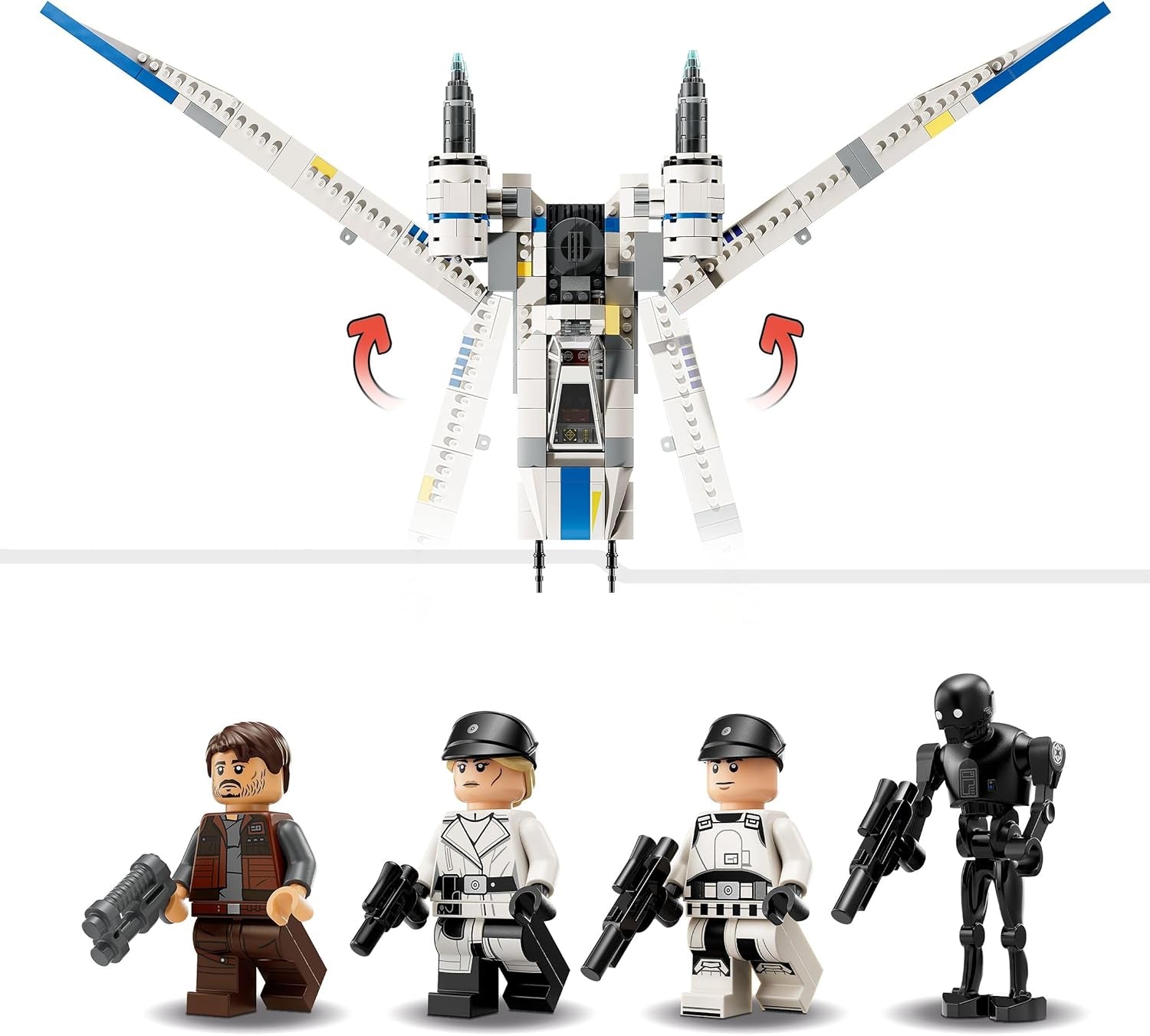 LEGO Star Wars 75399 Rebel U-Wing Starfighter - Leksak med swing wing-funktion och 3 minifigurer inklusive Cassian Andor och K-2SO droidfigur - Present till pojkar i åldern 8+ och Andor-fans säsong 2 Byggset Beuche den LEGO-Store
