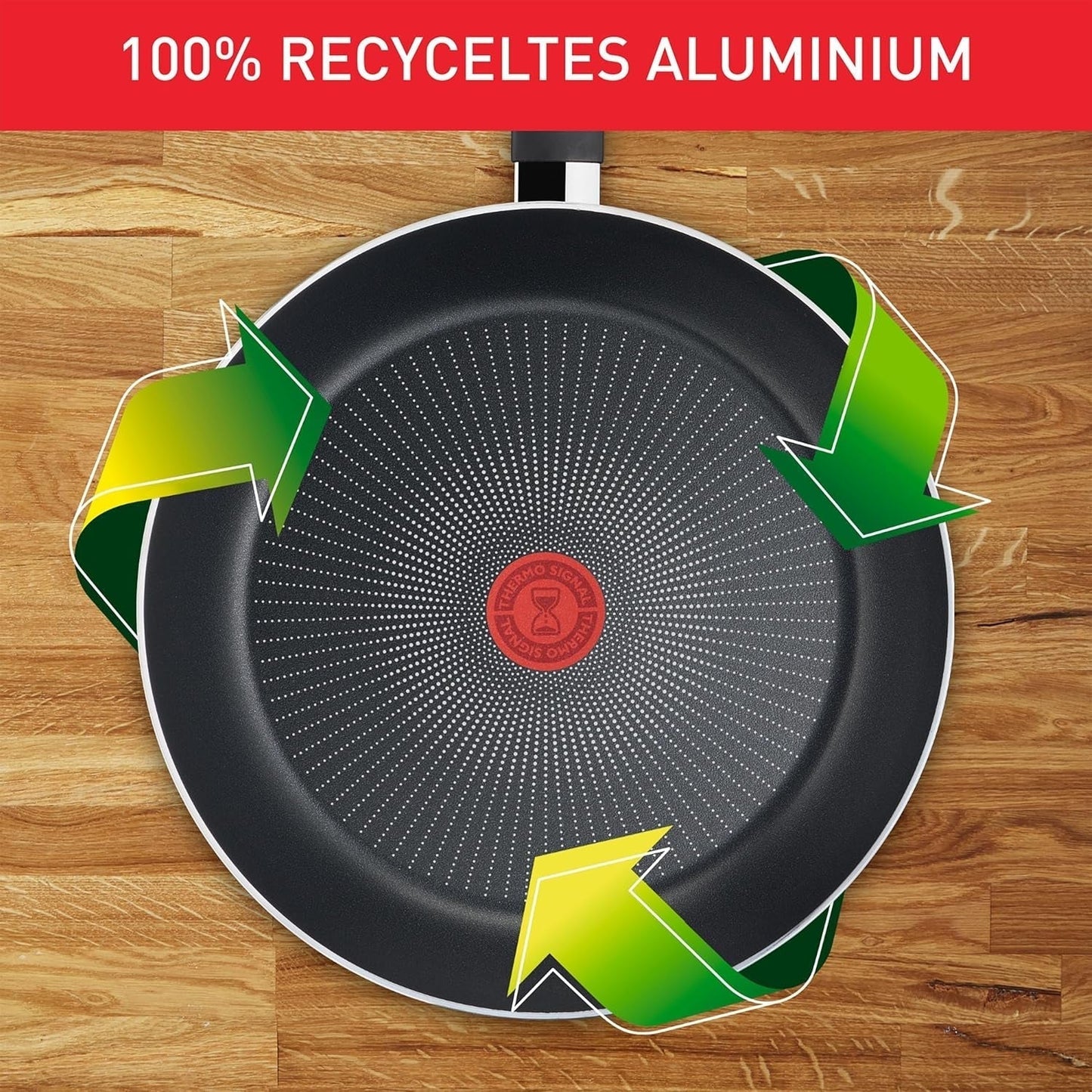 Tefal Återvunnet på, 100 % återvunnen aluminiumpanna, non-stick beläggning, induktionsgrytor och stekpannor Naty Shop