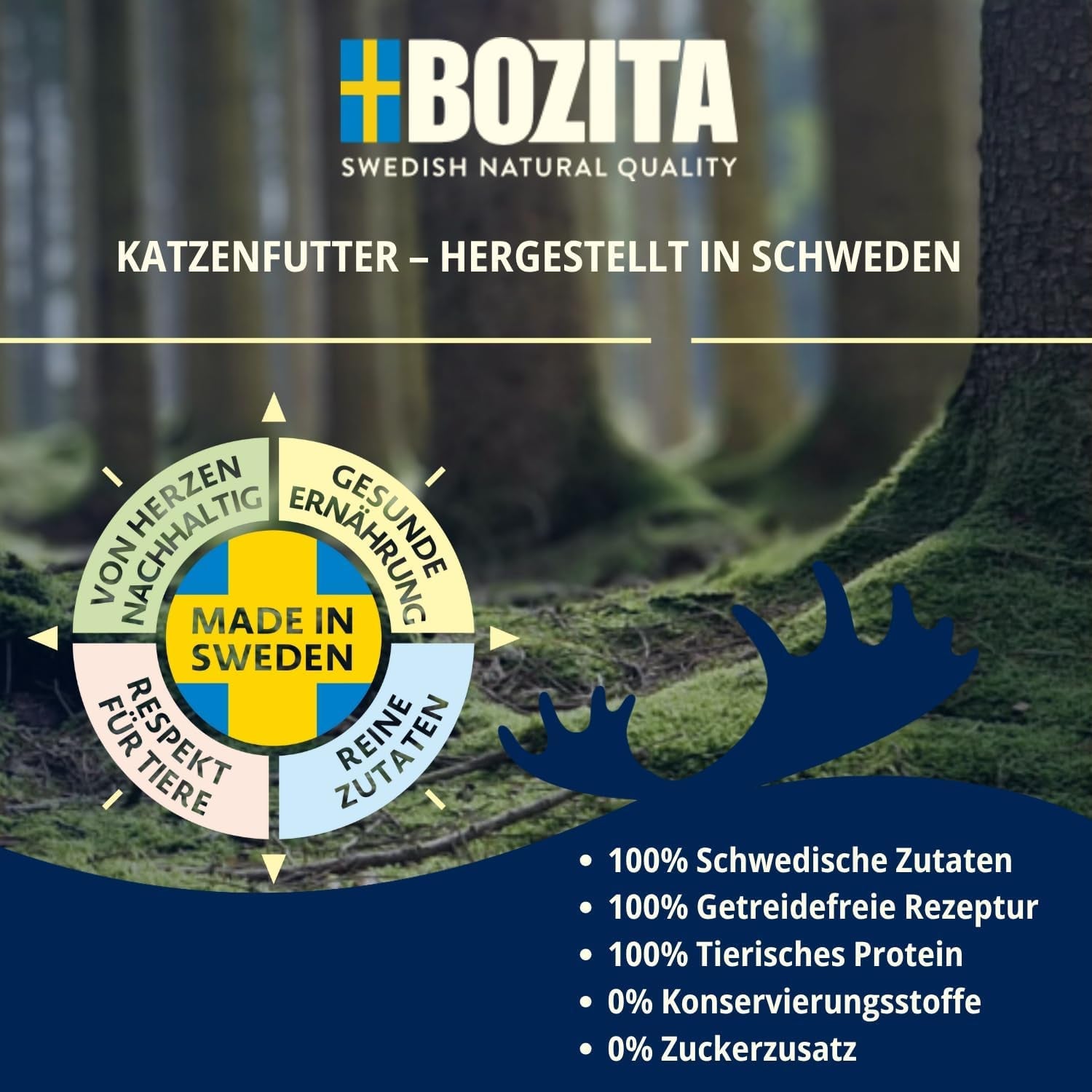 Bozita Mousse Ocean Mix - 12 x 85 g våt kattmat med tonfisk, lax eller gul torsk - spannmålsfri, sockerfri och konstgjorda färger - med postbiotika för en hälsosam tarmflora