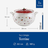 Villeroy & Boch Toy's Delight Terrine, 3 liter, premiumporslin, vit/röd
