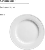 MÄSER Arlona 18-delad porslinsservis för 6, tidlös och elegant, vit