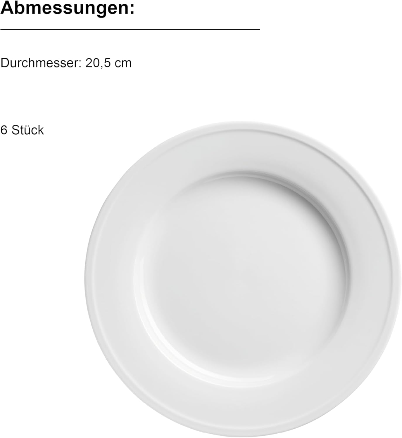 MÄSER Arlona 18-delad porslinsservis för 6, tidlös och elegant, vit