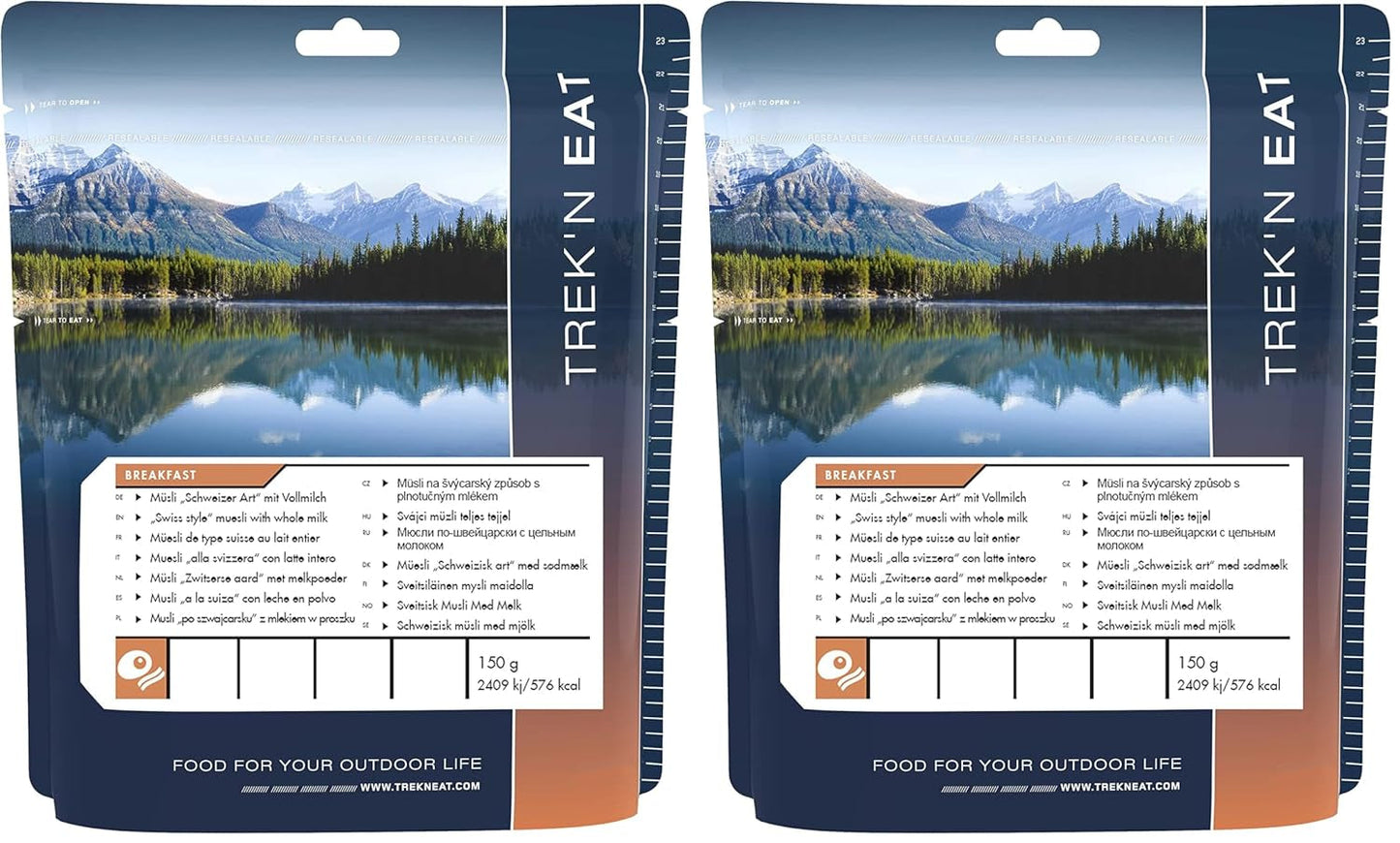 Trek'n Eat schweizisk müsli med mjölkpulver (2-pack)