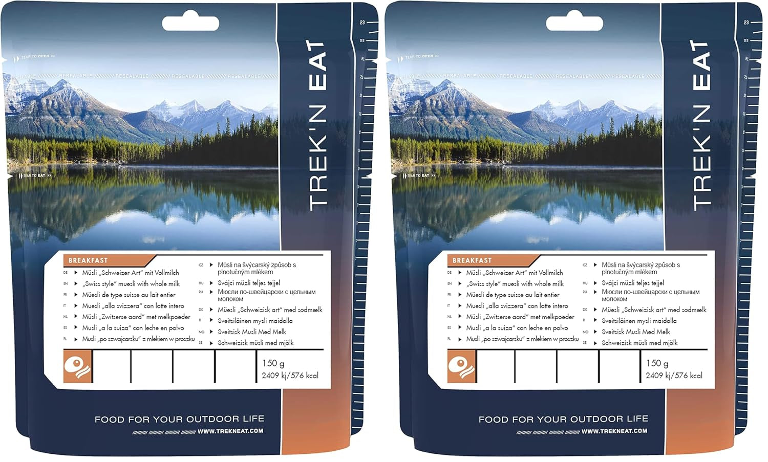 Trek'n Eat schweizisk müsli med mjölkpulver (2-pack)