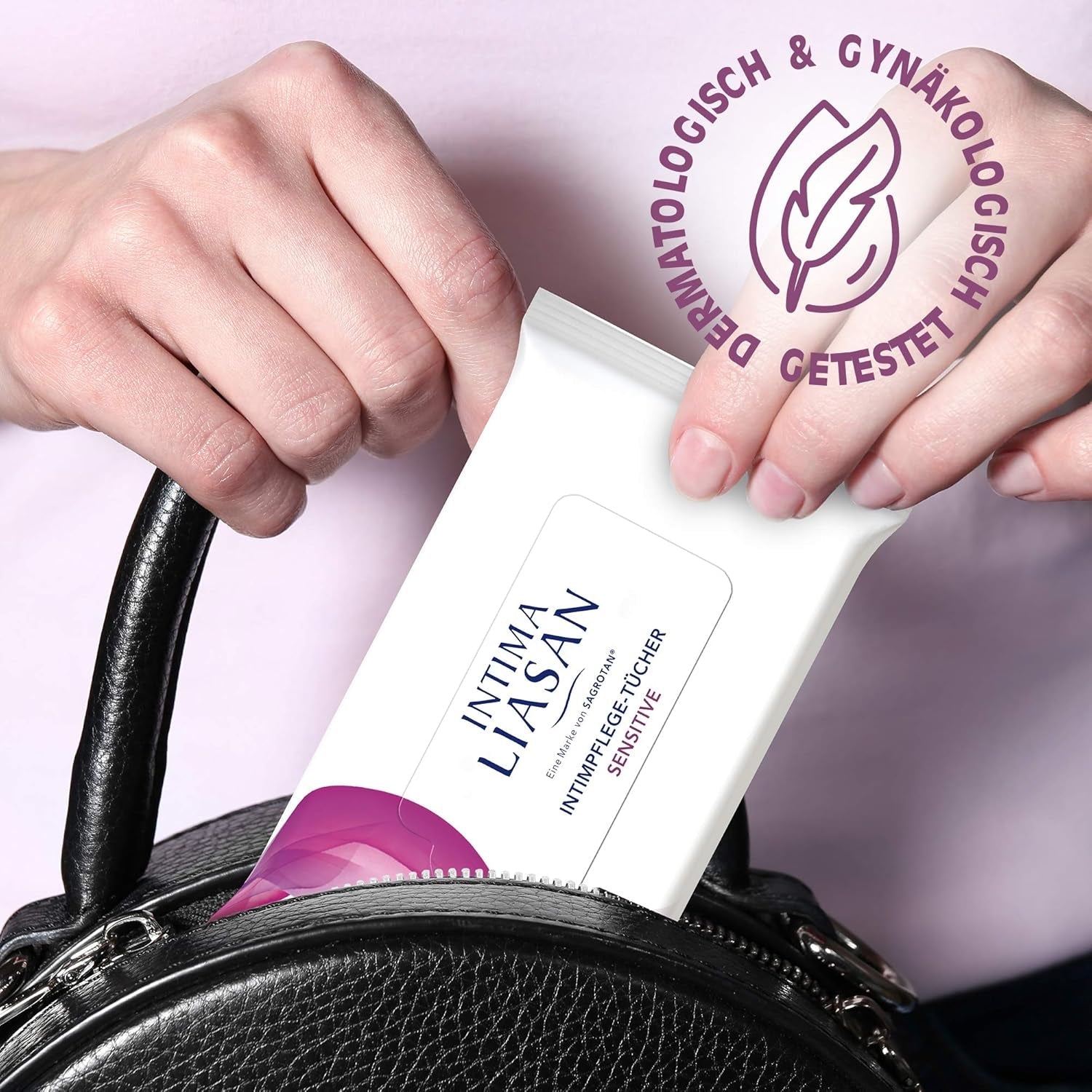 Intima Liasan by Sagrotan Sensitive intimvårdsservetter, tvålfria och alkoholfria, 30 stycken (pack om 5)