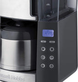Russell Hobbs kaffebryggare med kvarn och termisk karaff [Digital timer, duschhuvud för optimal extraktion och arom] Grind&Brew (1-10 koppar, 3 malningsinställningar) Filterkaffebryggare 25620-56