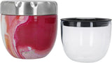 Äter 2-i-1 matskål med skruvlock, 636 ml, rosa agat, trippelisolerad läckagesäker dricksflaska för resor, upp till 11 timmar kall/7 timmar varm matförvaringsboxar Naty Shop