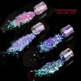 HOWAF 12 lådor Nail Glitter Ansikte Kroppsborste Glitter Smink Nagel Glitter Ögon Läpp Hår Kroppsdekoration Halloween Julfestival Maskerad Smink Tillbehör