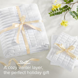 Comfort Spaces Kienna Quilt Set Luxury Double Stitch Sommarfilt Lättvikt Mjuk Helårssängkläder Matchande örngott Vit King Size filt (264,2 X 228,6 Cm) Naty Shop Täcken & täcken
