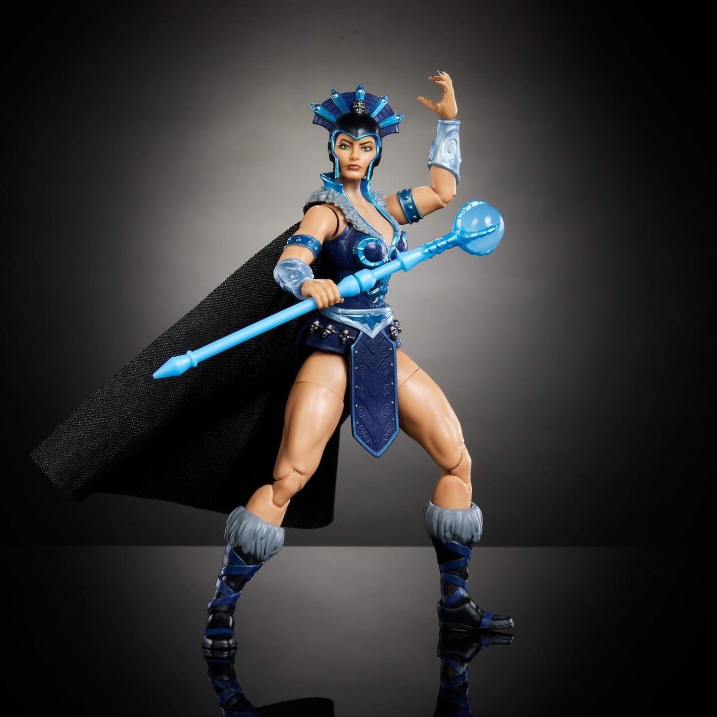 Universums mästare Masterverse Action Figur Ca. 18 cm lång, New Eternia Evil-Lyn, MOTU Toy Villainess, Sorceress, 30 Movement Points, Crystal Ball Wand, JBP77 Actionfigurer Naty Shop
