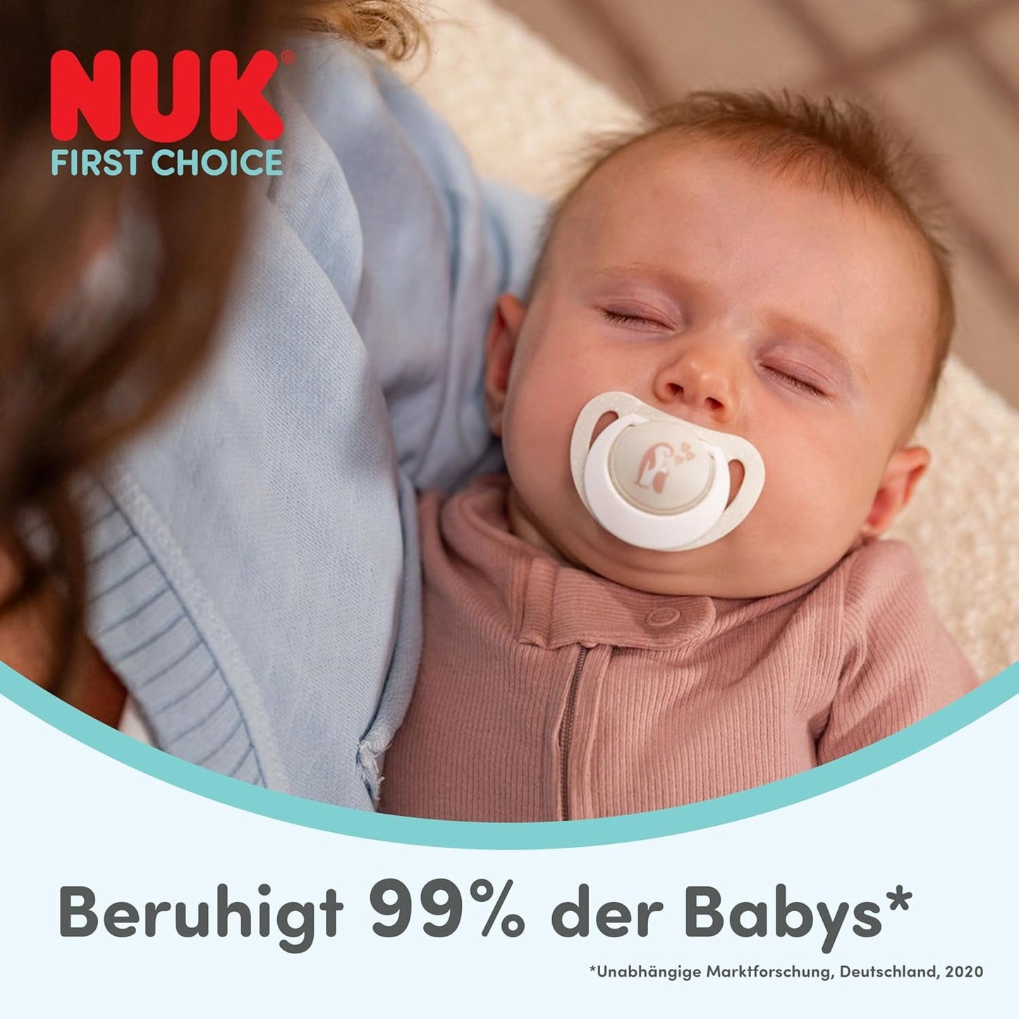 NUK First Choice Nattnappar för bebisar | 6-18 månader | Ortodontiska nappar som lyser i mörkret | Lugnar 99 % av barnen** | Flodhäst/Koala | Paket om 2