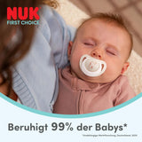 NUK First Choice Nattnappar för bebisar | 6-18 månader | Ortodontiska nappar som lyser i mörkret | Lugnar 99 % av barnen** | Flodhäst/Koala | Paket om 2