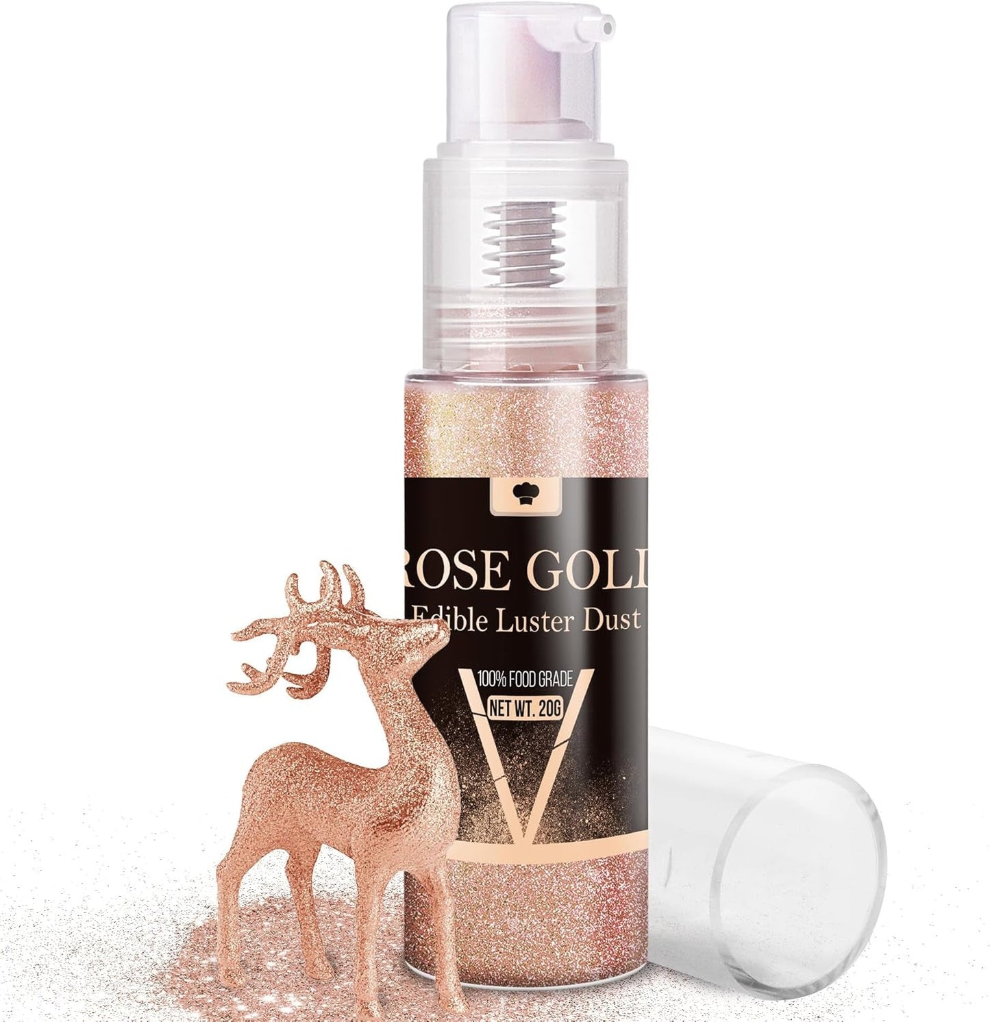 Ätbart glittersprayset - 20 g mat iriserande glitterdamm för drycker, champagne, kakor - ätbar metallisk matfärg för cocktails, vin, sprit, bakning, kakor