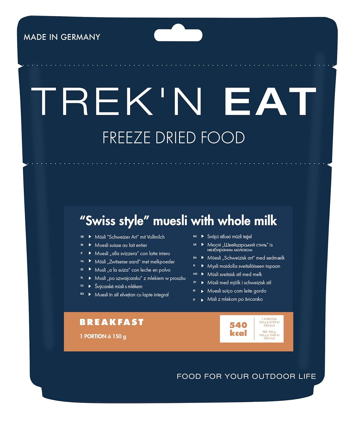 Trek'n Eat schweizisk müsli med mjölkpulver (2-pack)