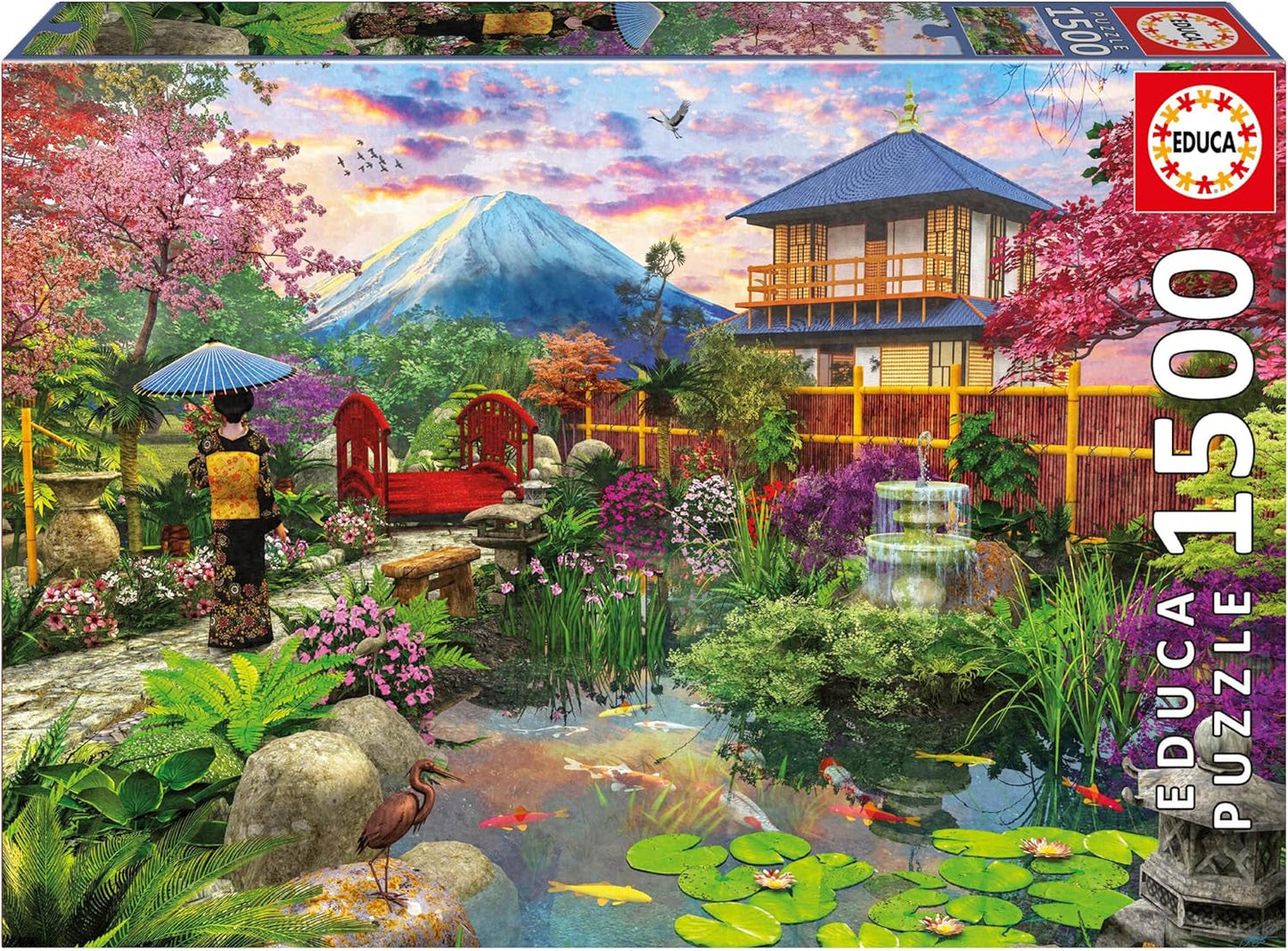 Educa - Pussel med 1500 bitar för vuxna | Den japanska trädgården. Mått: 85 X 60 cm. Inkluderar Fixpuzzle pussellim. I 14 år (19937) Puzzle Naty Shop Standardtitel