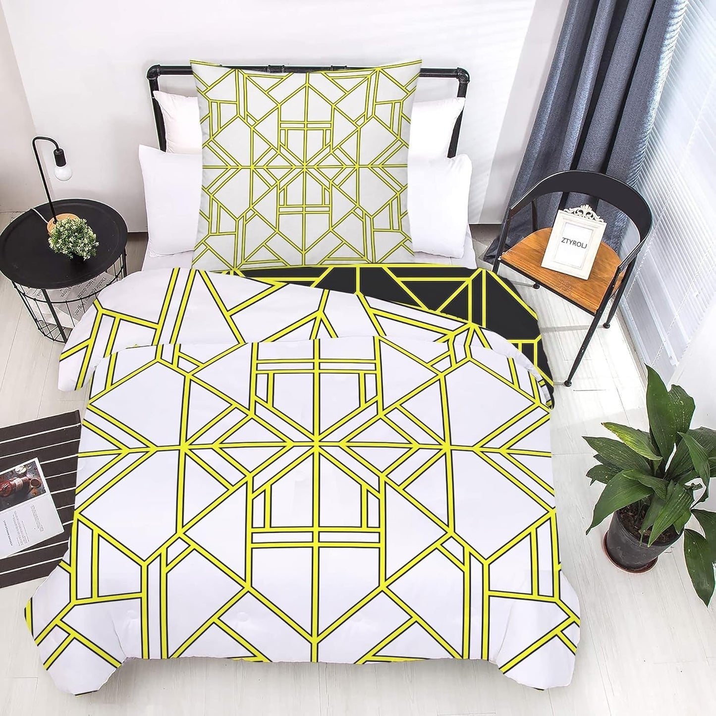 Sängkläder för barn, pojkar, olika modeller, med dragkedja, polyester mikrofibrer Sängkläder - barn Naty Shop Geometriska linjer 135X200 Cm + 80X80 Cm