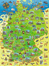 Ravensburger Barnpussel - Färgad karta över Tyskland - 200-bitars pussel för barn från 8 år och uppåt Puzzle Naty Shop