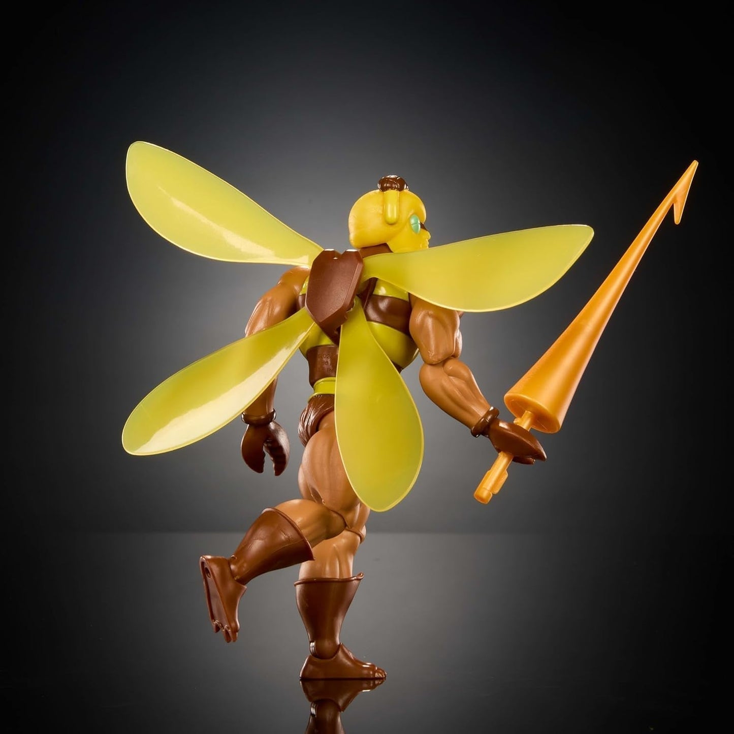 Masters of the Universe Origins Action Figur Buzz-Off från den tecknade samlingen, ca 14 cm lång, från 1980-talets TV, Bee Leader med vingar och glasögon med Spjut, JBM88 Actionfigurer Naty Shop