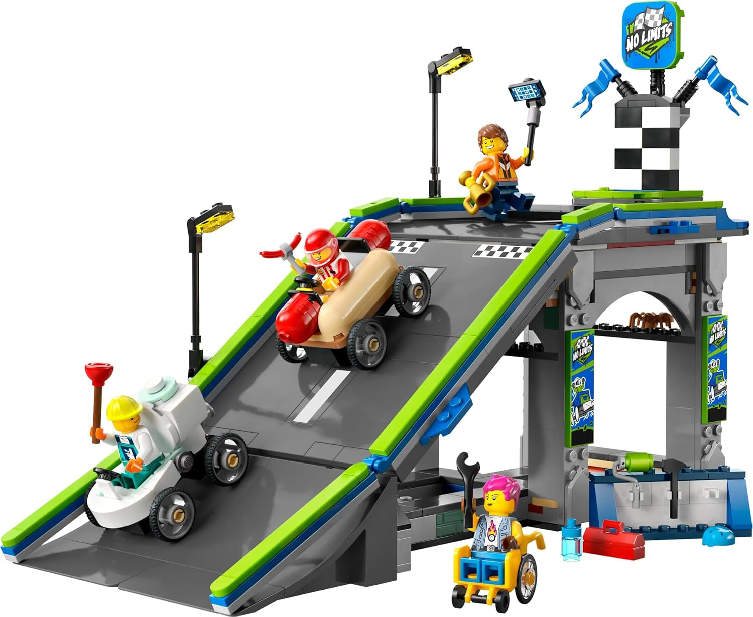 LEGO City Inga gränser: Tvållåda Race Med Ramp - Byggleksak för pojkar och flickor från 6 år - Set med 2 tvålådor och 4 Racer-minifigurer - Presentidé för barn 60460 Byggset Besuche den LEGO-Store