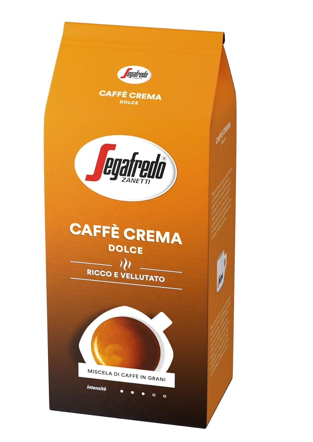 Segafredo Zanetti Caffè Crema Dolce - Hela bönor (1 kg-pack) - Lämplig för Caffè Crema - Lätt till medelrostade kaffebönor med mild och balanserad smak (2-pack)