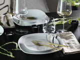 CreaTable 24029 Square City Line Series 6-personers porslinsservis set 12-delad diskmaskin och mikrovågssäker kvalitetstillverkning
