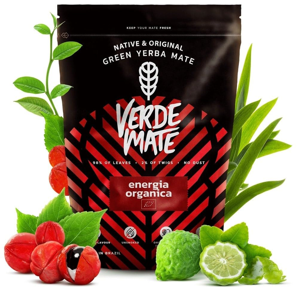 Green Mate Green Orgánica Energy Guarana 500G | Ekologiskt Yerba Mate-te från Brasilien | Naturligt koffeininnehåll | Ekologiskt Mate-te