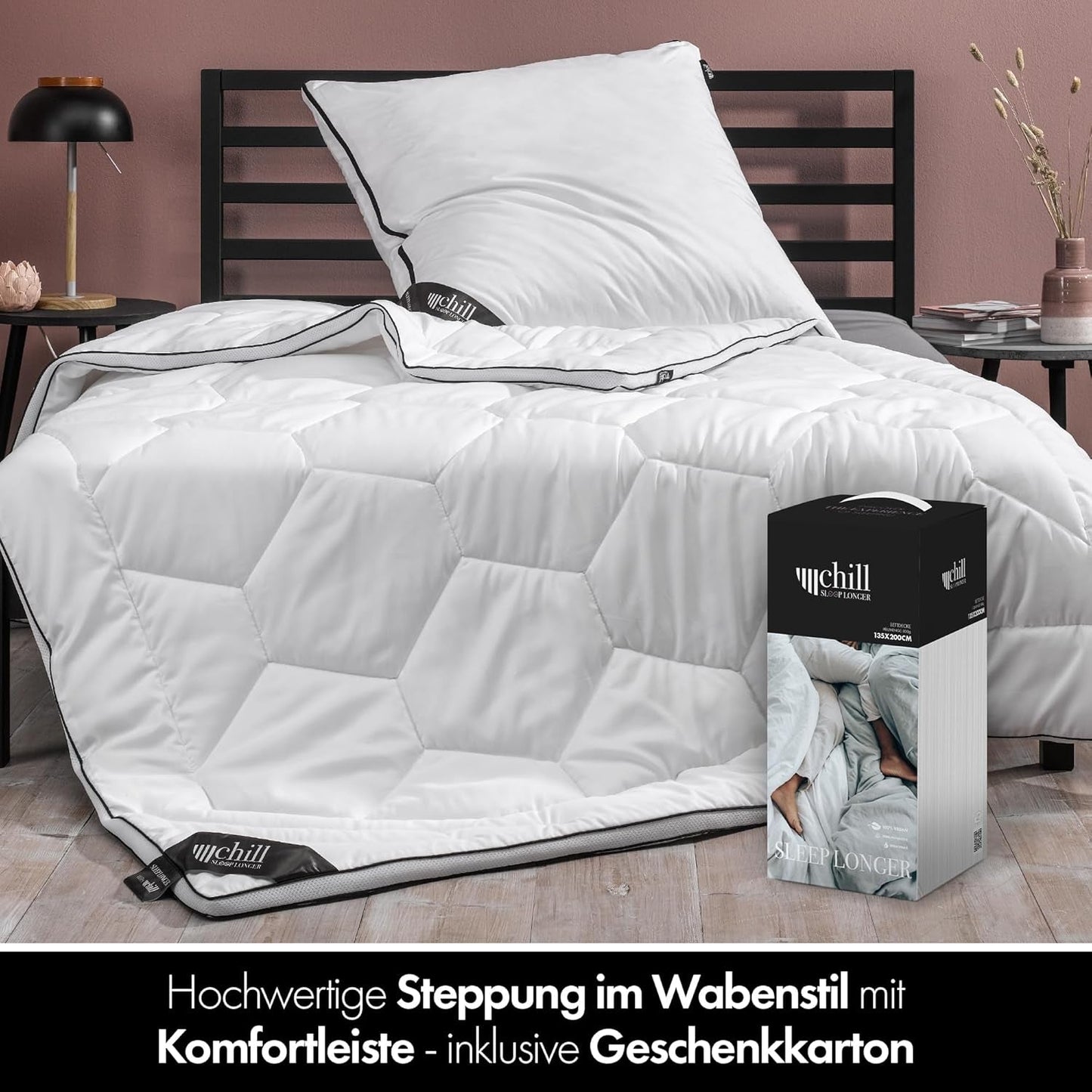 4 Seasons Quilt 135X200-2 i 1 All-Season Quilt 135X200 - Andningsbart, tvättbart och veganskt täcke - Duotäcke med komfortband för att sova - 500G & 700G fyllnadstäcken och täcken Naty Shop
