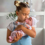 JC Toys - Berenguer Boutique 38 cm mjuk, verklighetstrogen docka med öppen/sluten mun, presentset i 10 delar, nappflaska, skallra, napp och tillbehör, rosa, 2+