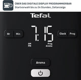 Tefal Smart'n Light Espressomaskin med timer, Espressomaskin med programmerbart filter 1,25 L, Aromafunktion för intensiv arom, Varmhållningsfunktion, Anti-dropp och lätt att rengöra, Svart