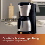 PHILIPS Café Gaia Filter Espressomaskin - Termokanna i rostfritt stål, Anti-droppsystem, Intensiv arom, Auto-Off, 1300ml, Svart (HD7546/20)