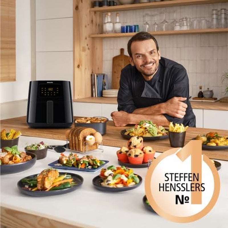 Philips 3000Er Airfryer XL - Rapid Air-teknik, stekning med upp till 90 % mindre fett, kapacitet 1,2 kg, 6,2 liter, pekskärm Vitvaror Naty Shop